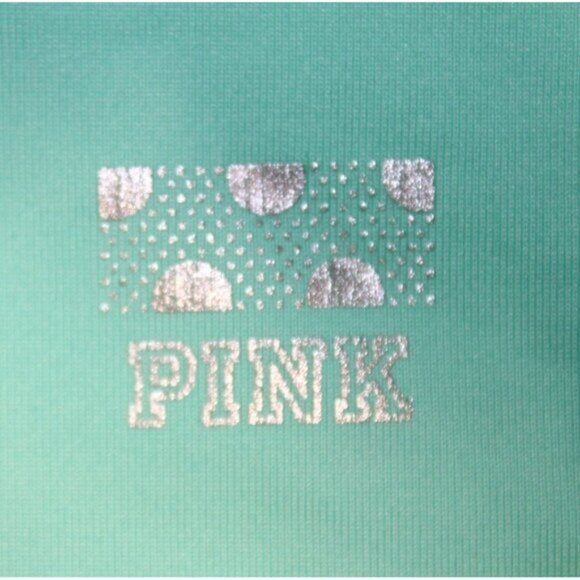 Women PINK Victoria's Secret Ultimate Thumbholes 1/4 Zip Pullover Medium Green - Picture 4 of 10